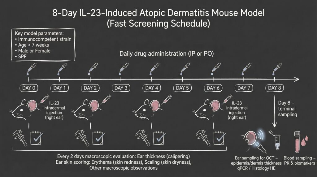 rIL23 model schedule 8 days
